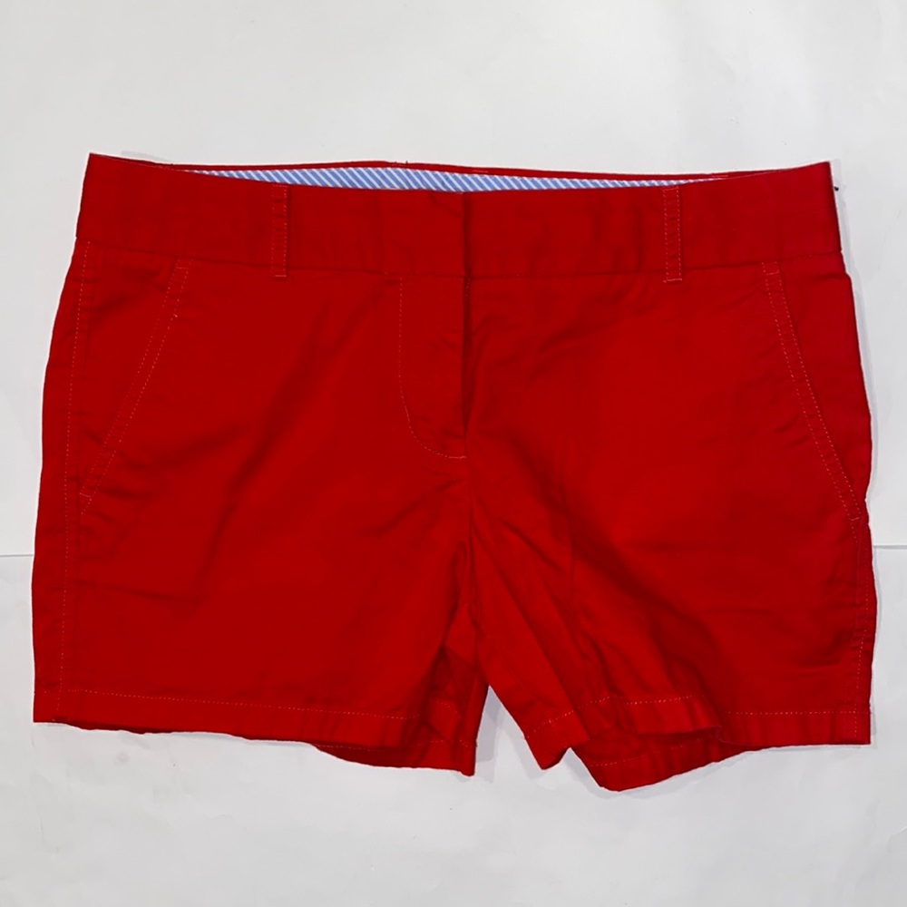 J. Crew Chino, Broken-In Shorts Cotton Red 4 Pockets EUC Size 4